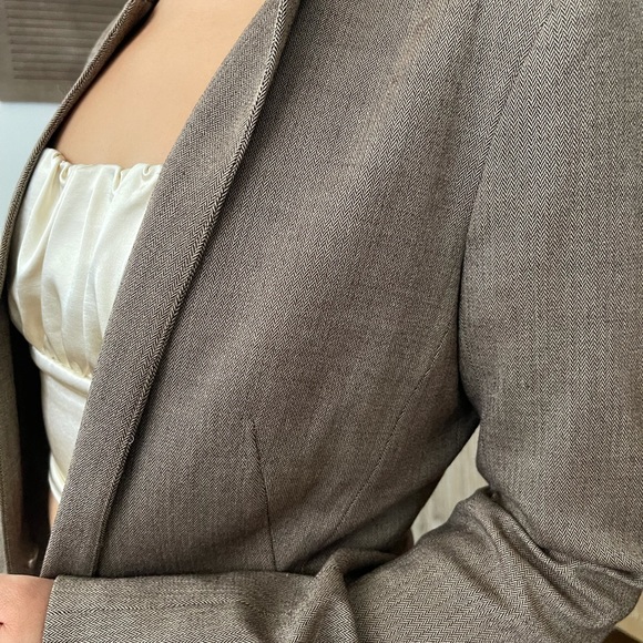 Vintage Tan Brown Coat Blazer Max Studio - Picture 6 of 9
